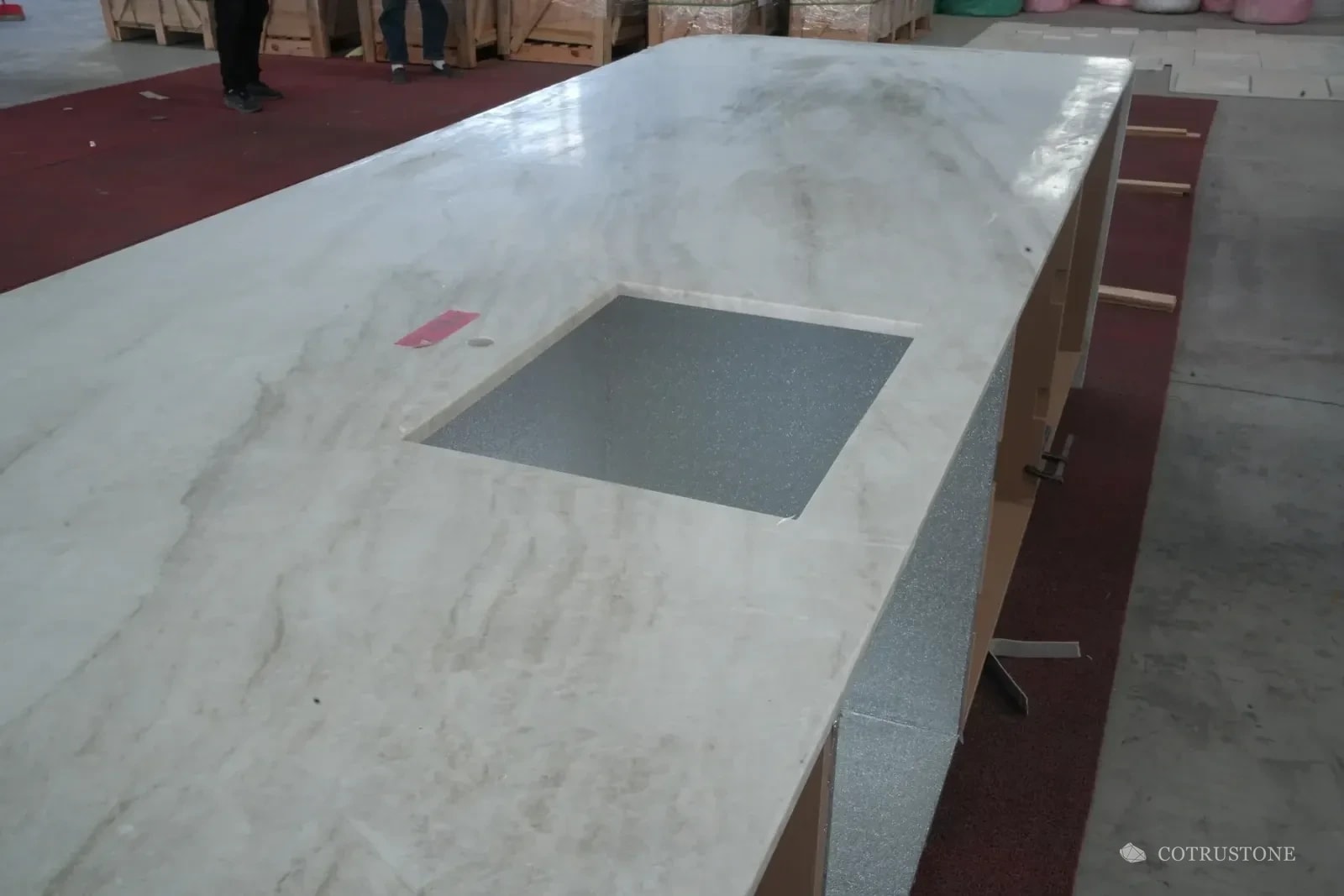 Stone island countertop opening