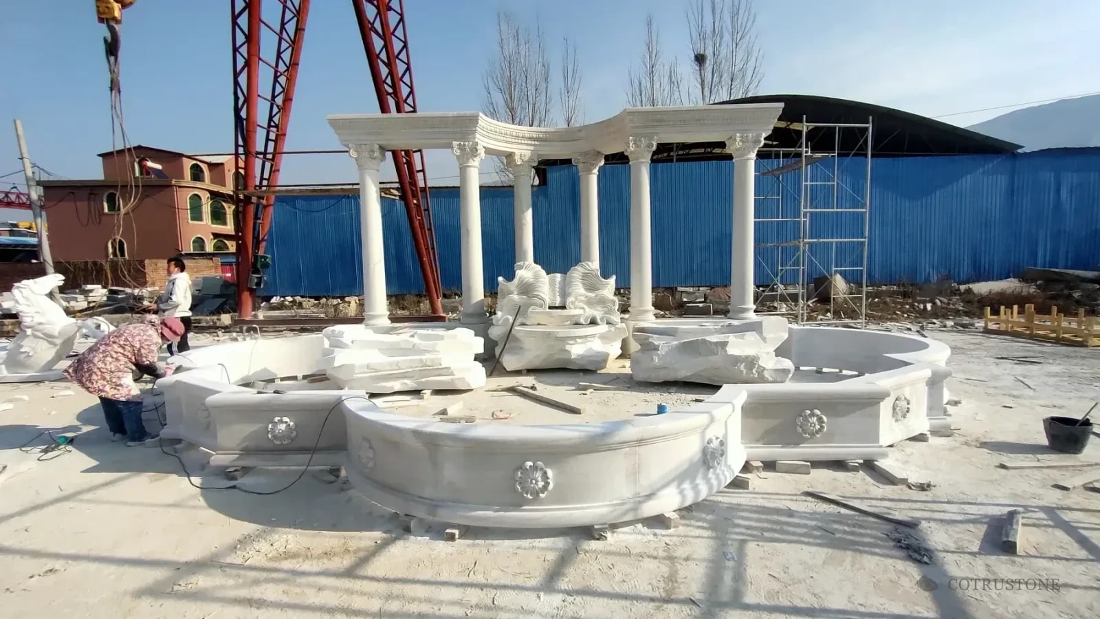 Assembly record · colonnade and basin components