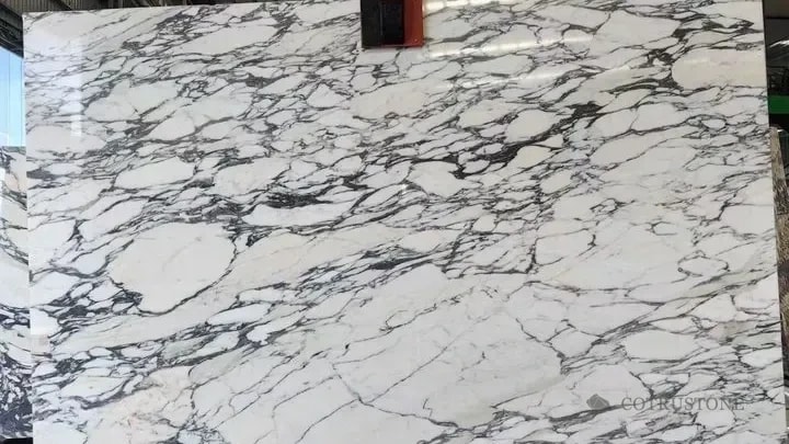 Referencia de placa completa de mármol natural Arabescato Vagli