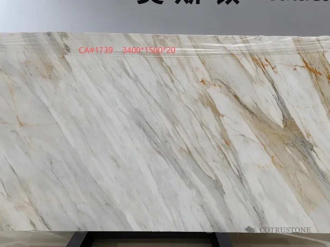 Calacatta Gold natural marble whole-slab reference