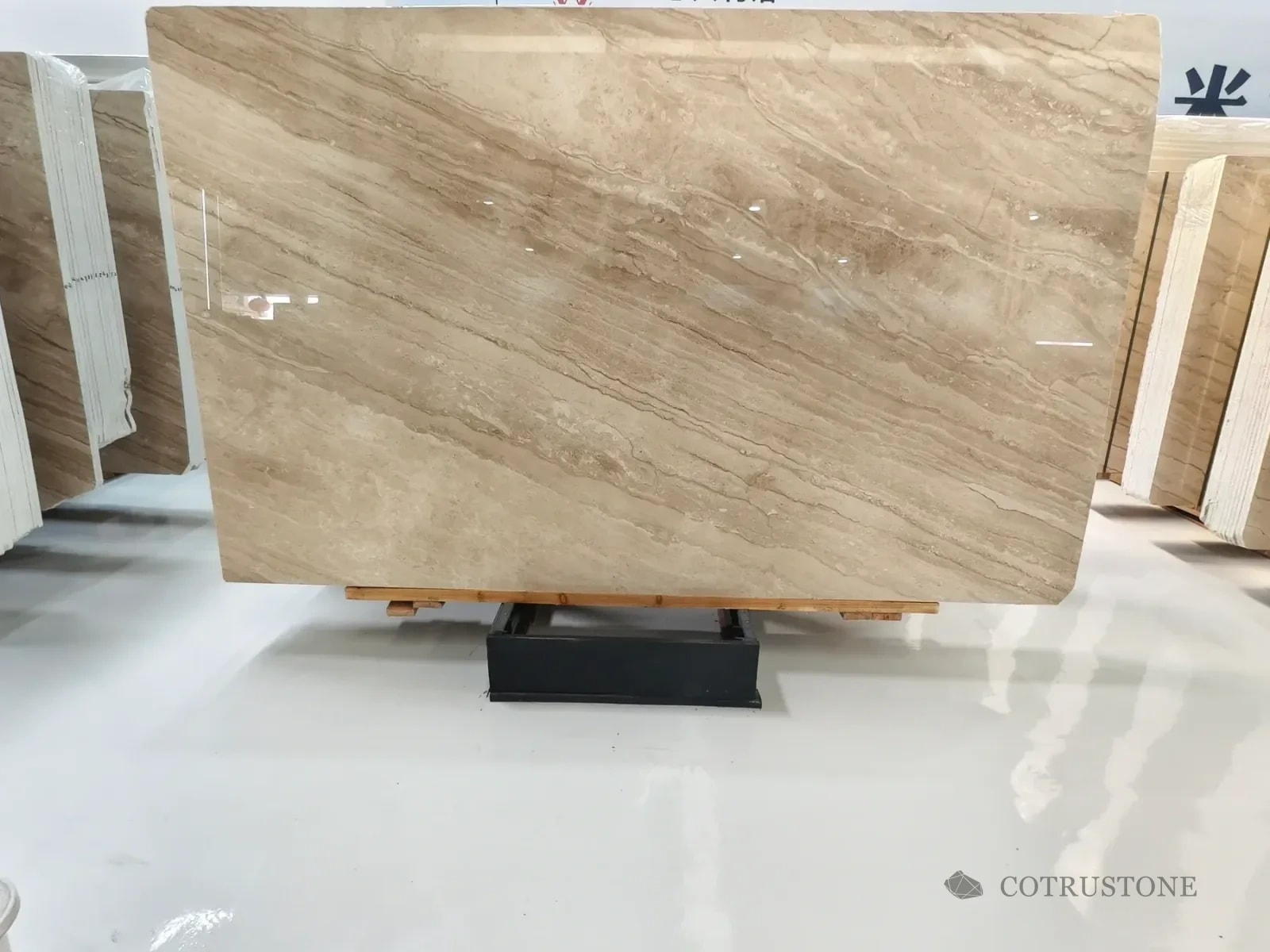 Dino Beige natural marble whole-slab reference