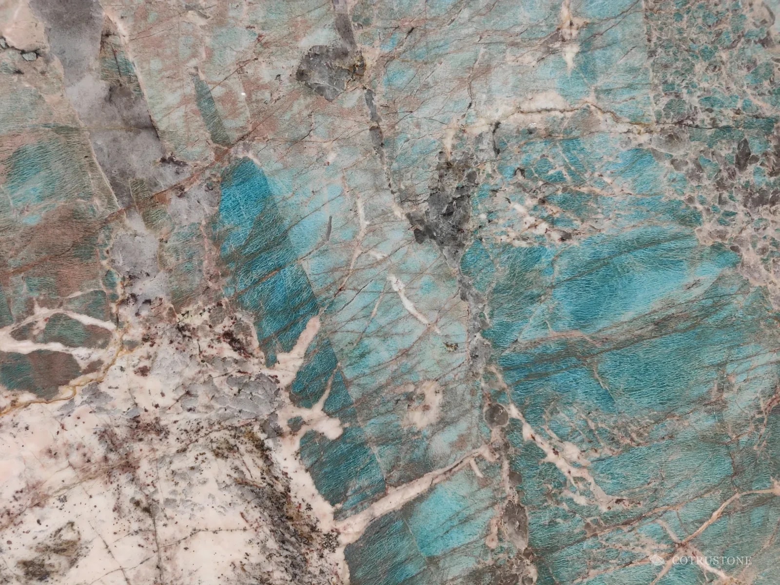 Close view of Amazonite quartzite