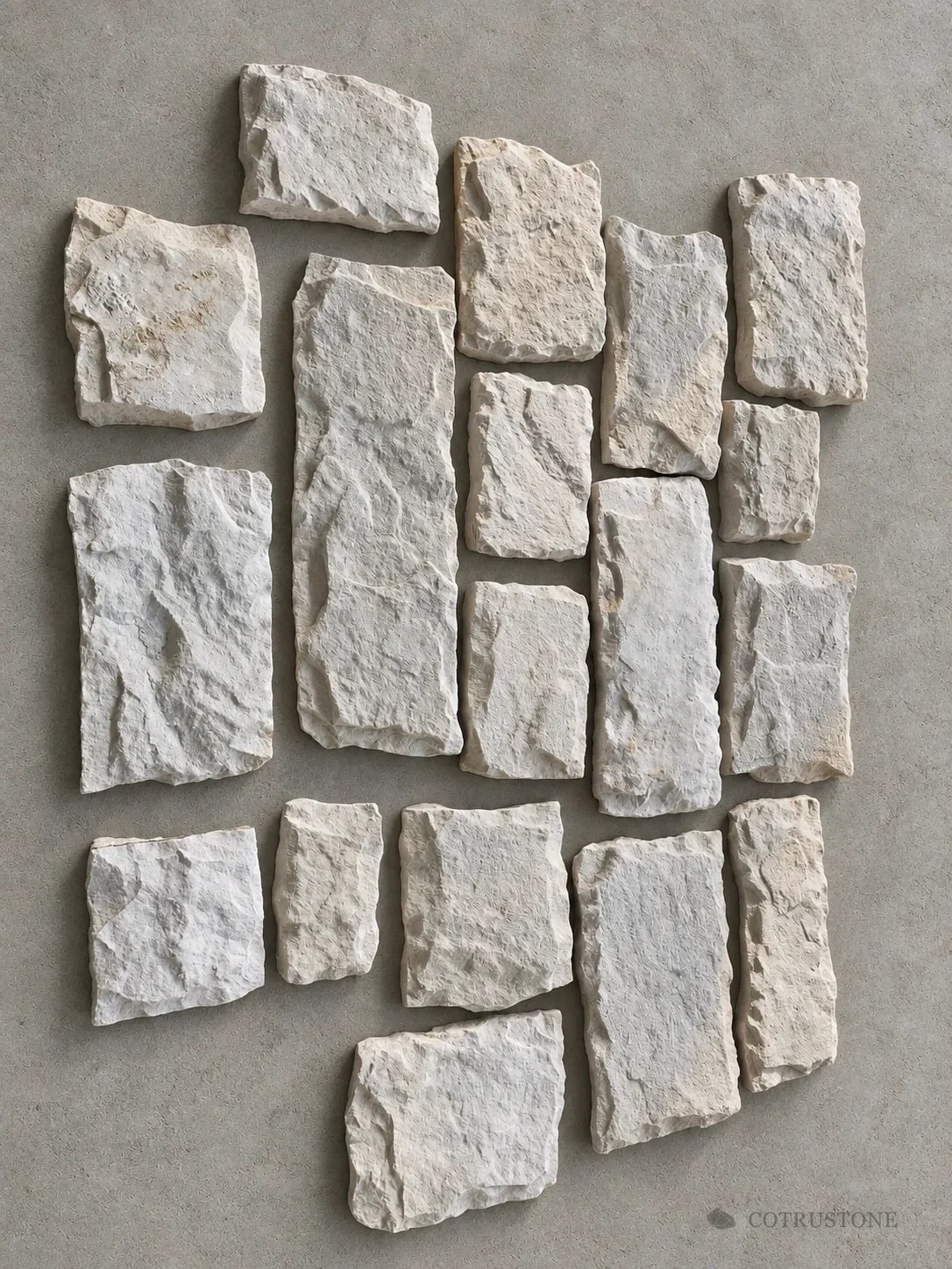 White sandstone walling selection