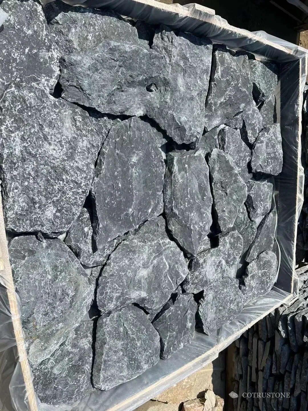Yixian Black limestone walling selection