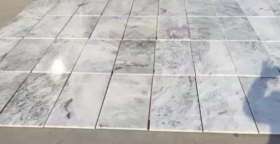 California White Marble Tiles — light ground with grey variation