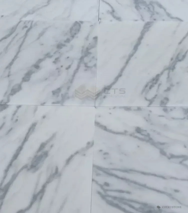 Guangxi White Marble Tiles — white ground and grey veining