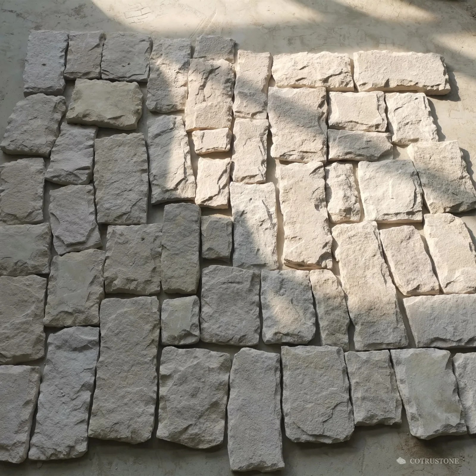 White Sandstone Mushroom Wall Cladding Stone Veneer — face relief and irregular edges