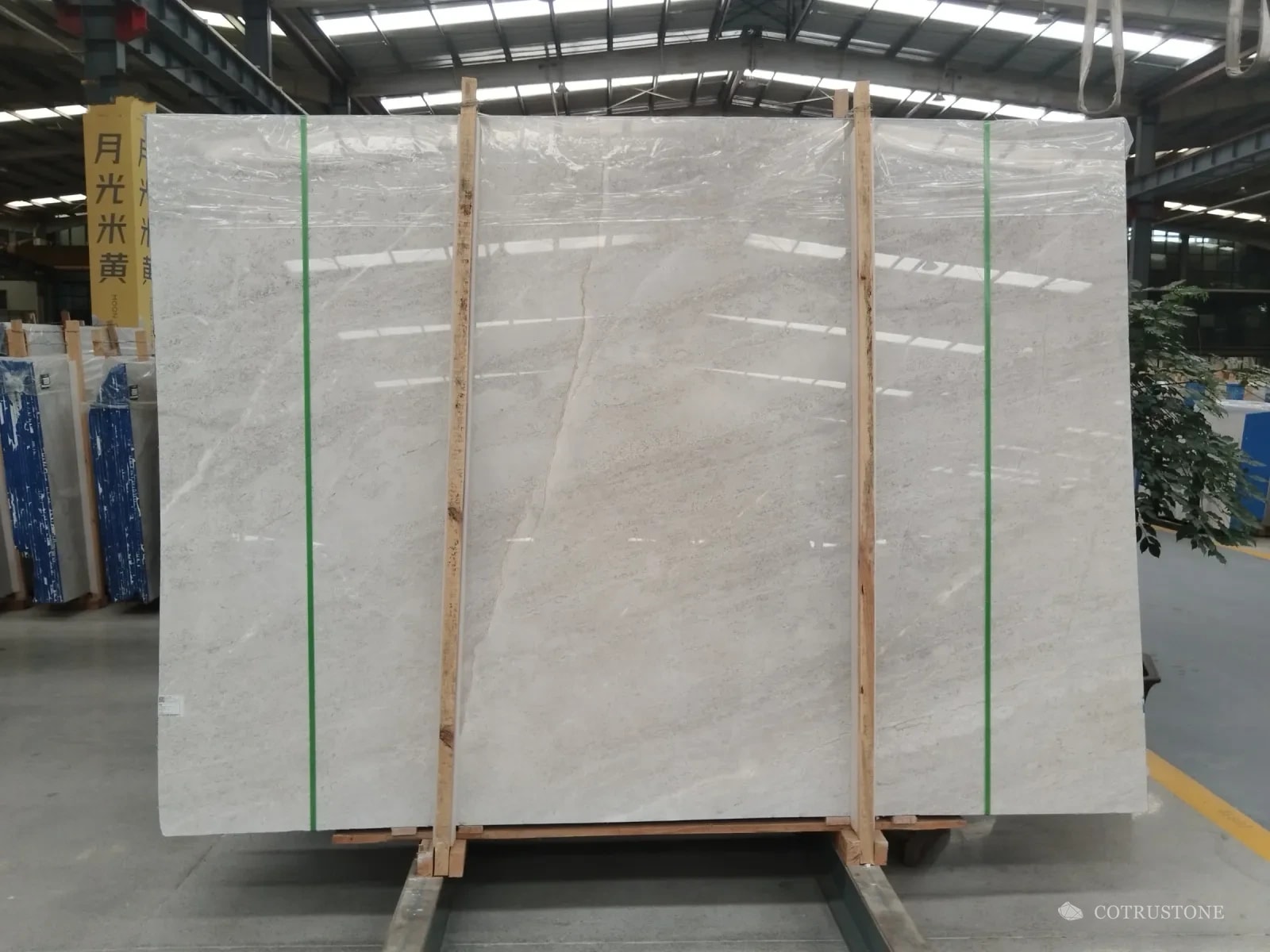 A full slab of Castle Grey marble