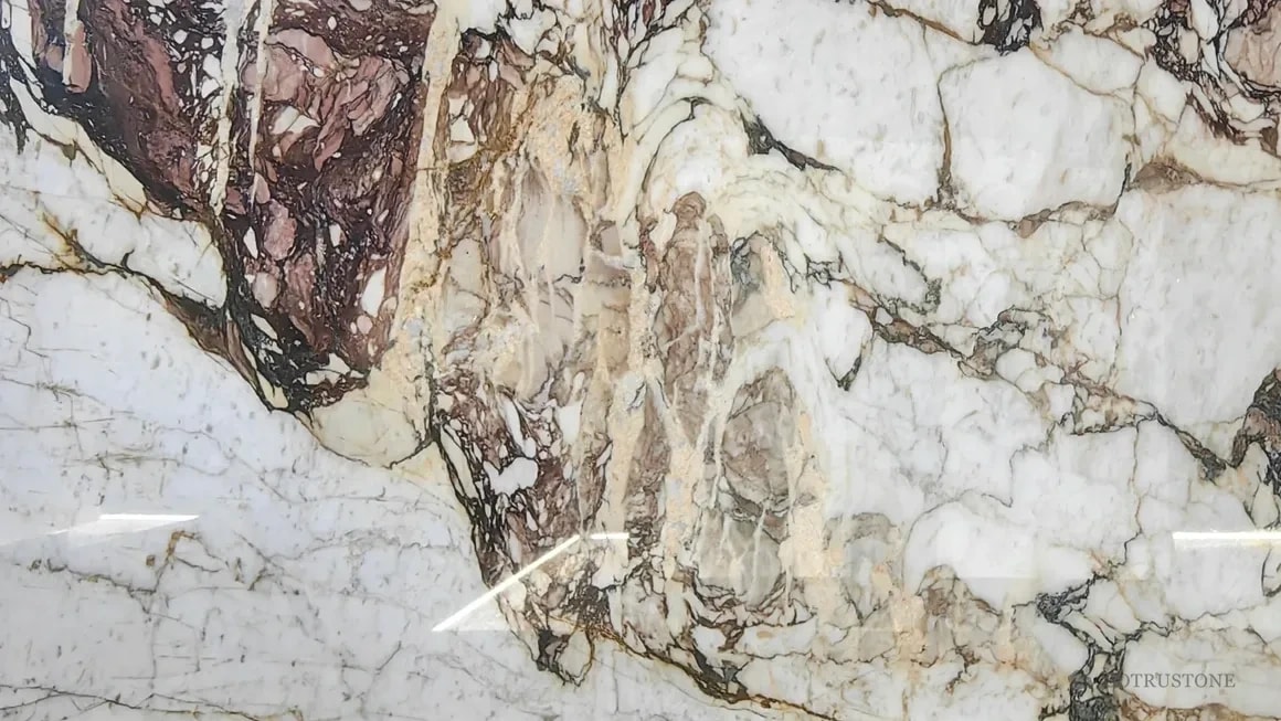 Selección de otra placa de piedra natural Calacatta Viola
