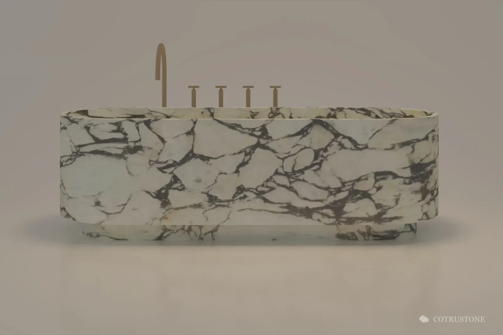 Calacatta Monet · Rendered stone bathtub design